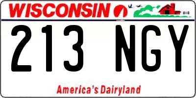 WI license plate 213NGY