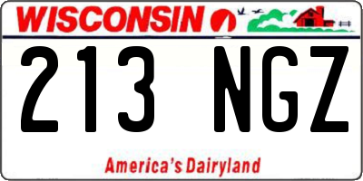 WI license plate 213NGZ