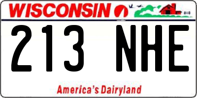 WI license plate 213NHE