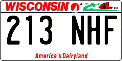 WI license plate 213NHF