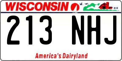 WI license plate 213NHJ