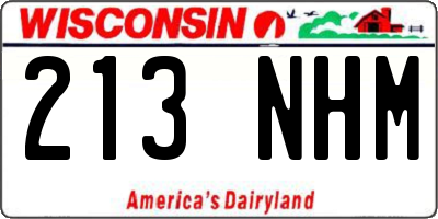 WI license plate 213NHM