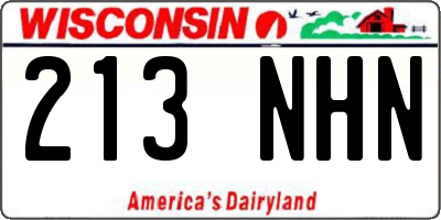 WI license plate 213NHN