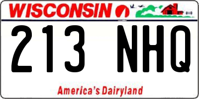 WI license plate 213NHQ
