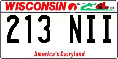 WI license plate 213NII