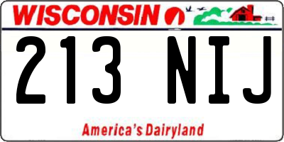 WI license plate 213NIJ