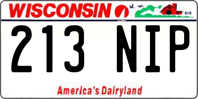 WI license plate 213NIP