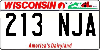 WI license plate 213NJA