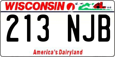 WI license plate 213NJB