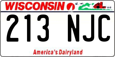 WI license plate 213NJC