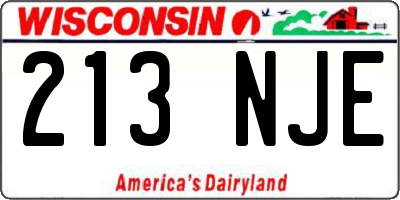 WI license plate 213NJE