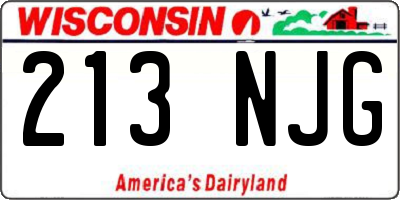 WI license plate 213NJG