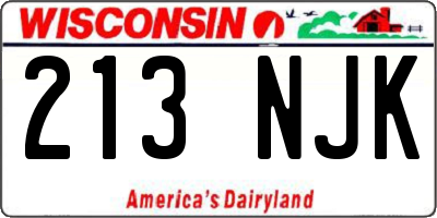 WI license plate 213NJK