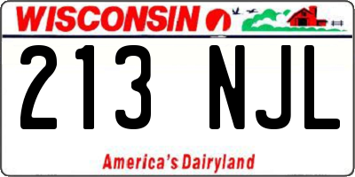 WI license plate 213NJL