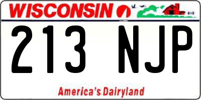 WI license plate 213NJP