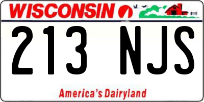 WI license plate 213NJS