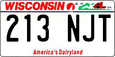 WI license plate 213NJT
