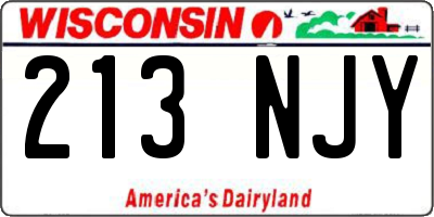 WI license plate 213NJY