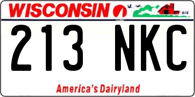 WI license plate 213NKC