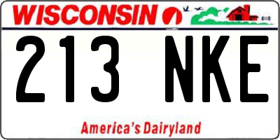 WI license plate 213NKE