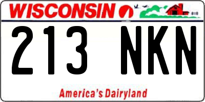 WI license plate 213NKN