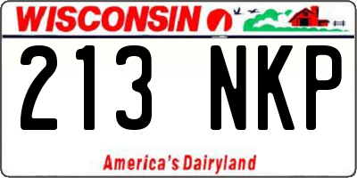 WI license plate 213NKP