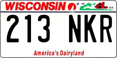 WI license plate 213NKR