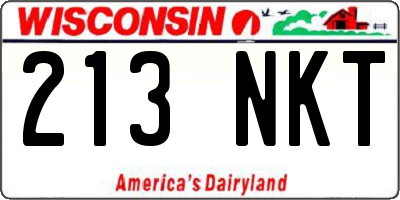 WI license plate 213NKT