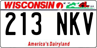 WI license plate 213NKV