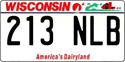 WI license plate 213NLB
