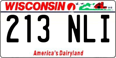 WI license plate 213NLI