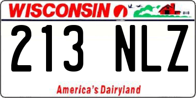 WI license plate 213NLZ