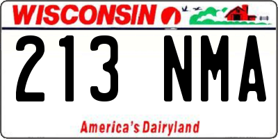WI license plate 213NMA