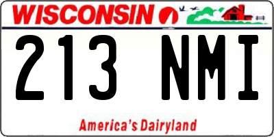 WI license plate 213NMI