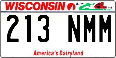 WI license plate 213NMM