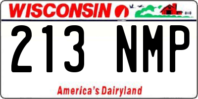 WI license plate 213NMP