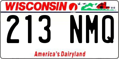 WI license plate 213NMQ