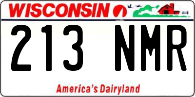 WI license plate 213NMR