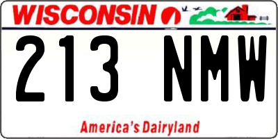 WI license plate 213NMW