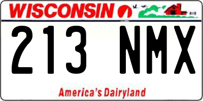 WI license plate 213NMX