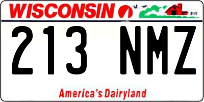 WI license plate 213NMZ
