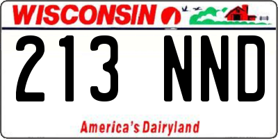 WI license plate 213NND