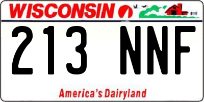 WI license plate 213NNF