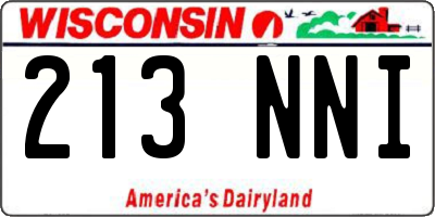 WI license plate 213NNI