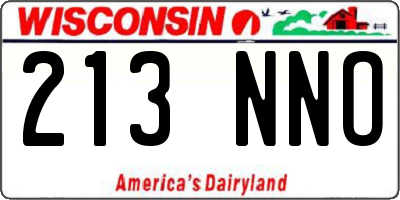WI license plate 213NNO