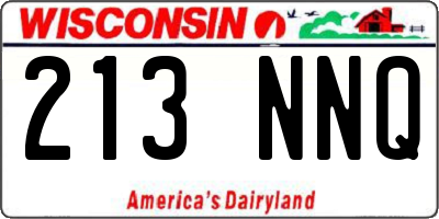 WI license plate 213NNQ