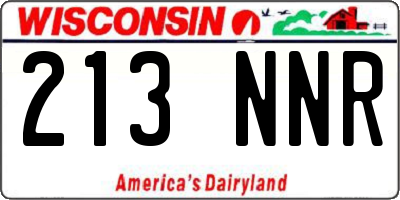 WI license plate 213NNR