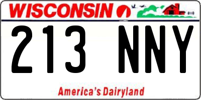WI license plate 213NNY
