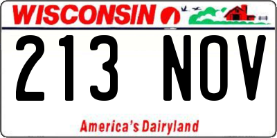 WI license plate 213NOV