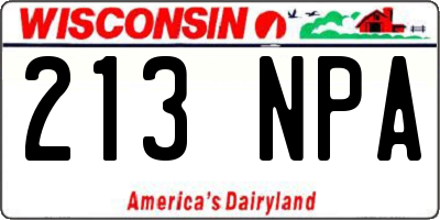 WI license plate 213NPA